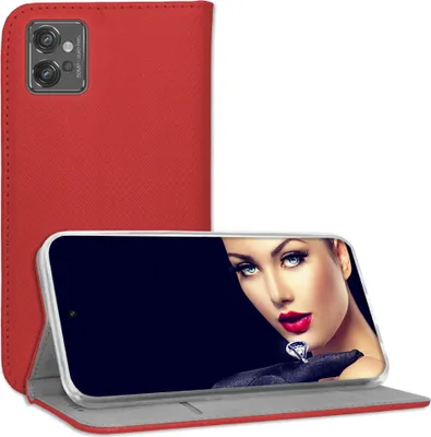 Produktbild von Bookstyle Schutzhülle Klapphülle Schutztasche Etui Cover für Motorola Moto G32 (6.5'') - Rot