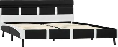 Produktbild von "2026 Aktion"Bettgestell - CLORIS - Doppelbett - Robust und langlebig - mit LED Schwarz Kunstleder 160x200 cm - Einfache Montage -  - NeuMöbel1576529
