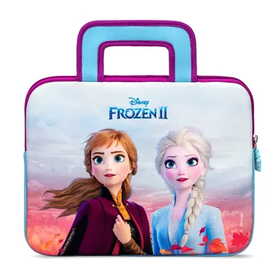 A children's tablet bag featuring characters from Disney's Frozen II.