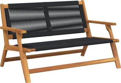 Produktbild von Möbel Gartenbank Schwarz 76x122x73 cm Massivholz Akazie - Gartenstühle 367823