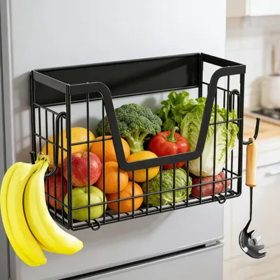 Produktbild von Magnetische Regale für den Kühlschrank, magnetisches Gewürzregal, Küchenorganizer, Obstkorb