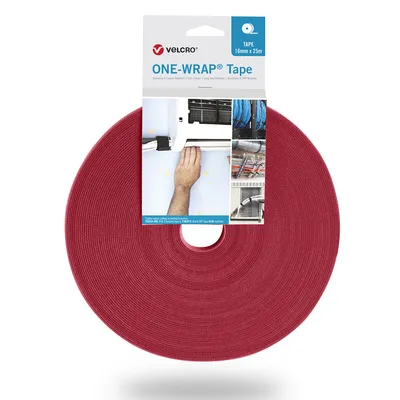 Produktbild von VELCRO® One Wrap® Band 10 mm breit, rot, 25 m