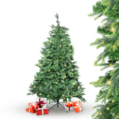 Produktbild von Künstlicher Weihnachtsbaum BonTree Tanne 180 cm mit Beleuchtung 210 LED warmweiß Christbaum