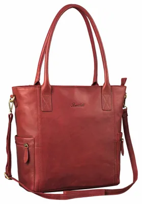 Produktbild von Benthill Damen Shopper Leder - Umhängetasche aus echtem Rindsleder - Handtasche mit Reißverschluss - Schultertasche / Vintage Tasche