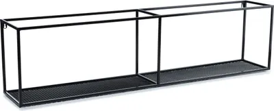 Produktbild von HowHomely Wandregal Metall Schwarz 120 cm - Hängeregal Industrial und Loft Stil