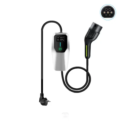 Produktbild von Für Type 2 Elektroautos 16A 3.5KW EU EV Ladegerät 1 Phase Einstellbarer Strom Tragbares 4M Schwarz Wallbox