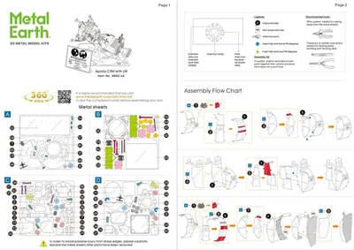 Produktbild von Metal Earth Apollo CSM with LM, Shuttle-Modell, Montagesatz, Apollo CSM with LM, Unisex, Metall, Herausfordernd