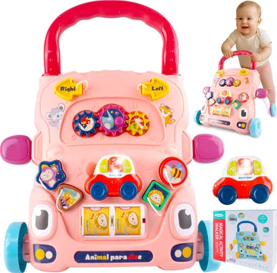 Produktbild von Malplay Lauflernwagen Auto Spielzeug Interaktiv Sortierer Laufhilfe Bewegliche Blöcke für Kinder ab 6 Monaten Montessori Geschenk