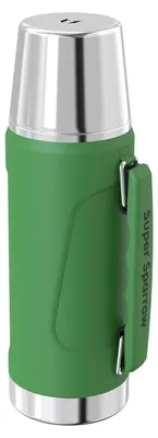Produktbild von Edelstahl Thermosflasche 1L mit Auslaufsicherem Deckel und Becher