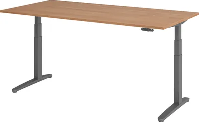 Produktbild von bümö Schreibtisch elektrisch XBHM - Gestell: Graphit, Nachbildung: Nussbaum, Größe:  200 x 100 cm