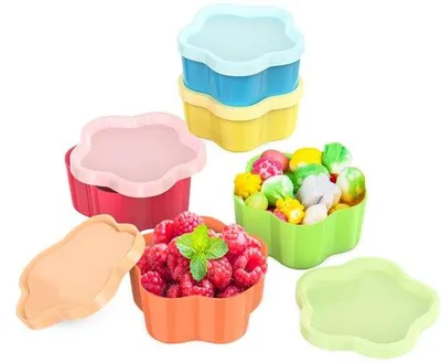 Produktbild von Kleine Kunststoff-Behälter mit Deckel, 5er-Set, für Lebensmittel, tiefgefroren