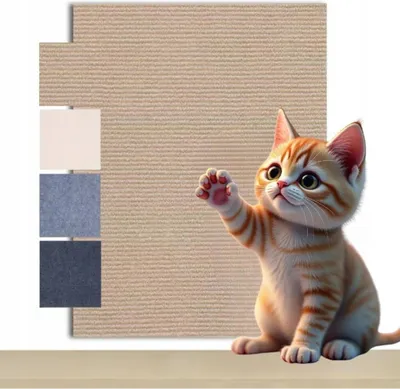Produktbild von Katzenkratzbrett - 100x40 cm - Selbstklebende Kratzmatte - Möbelschutz - Dunkelbeige