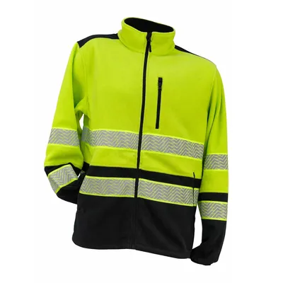 Produktbild von Gelbe Arbeitsjacke Fleecejacke mit Reflexstreifen URG 995 Größe L Warnschutzjacke Arbeitspulli Arbeitspullover Winterpulli