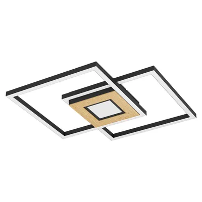 Produktbild von EGLO MARINELLO Deckenleuchte LED Deckenlampe mit Fernbedienung CCT + dimmbar Holz Schwarz