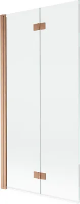 Produktbild von Mexen Mist Duschwand 2-flügelig links 90 x 150 cm, transparent, gebürstetes Kupfer - 8A9-090-002-65-00-L