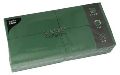 Produktbild von Servietten "DAILY Collection" 1/8-Falz 32 cm x 32 cm dunkelgrün