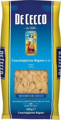 Produktbild von 10x Pasta De Cecco 100% Italienisch Conchigliette Rigate n. 51 Nudeln 500g