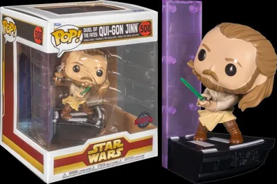 Immagine prodotto di Statuetta Funko POP Deluxe Star Wars 508 Qui-Gon Jinn Duel Of The Fates Special Edition