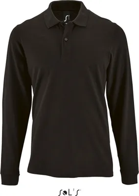 Produktbild von SOLs 02087 | Herren Long-Sleeve Piqué Polo Shirt Perfect - Farbe: Black - Größe: M
