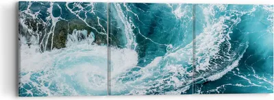 Produktbild von Bild auf Leinwand - Leinwandbild - Wasser Stein Welle - 90x30cm - Wand Bild - Wanddeko - Wandbilder - Leinwanddruck - Bilder - Kunstdruck - Wanddekoration - Leinwand bilder - Wandkunst - CA90x30-3968