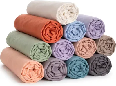 Image de Draps Housse - PROMO LINGE - Coton - 190x140cm - Multicouleur Lot de 5