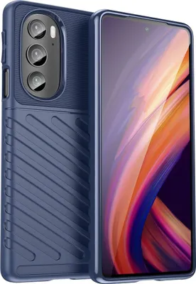 Produktbild von Mobigear Groove  Motorola Edge 30 Pro Hülle Flexibles TPU Backcover - Blau