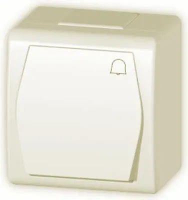 Produktbild von Aufputz Taster Klingel Schalter Taster IP44, Farbe creme, 10 A 230 V HERMES2