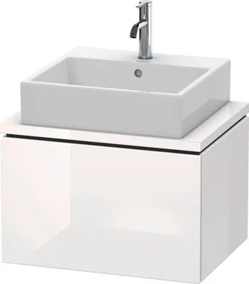 Produktbild von Konsolenunterschrank L-CUBE 400x620x477mm weiß hochglanz weiß hochglanz