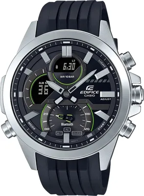 Produktbild von Casio Herren Uhr Edifice ECB-30P-1AEF, Bluetooth, Smartphone-Kalendersynchronisation, Digitalanzeige mit Zeigerfreigabe, Sportlich, Edelstahl-Resin, Schwarz-Silber, 52,3x48,7x12,9mm