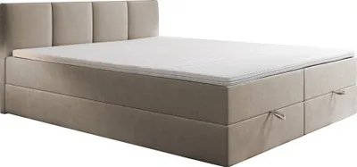 Produktbild von TRADA Royal Boxspringbett 160x200 mit Bettkasten Bonell H3 mit Topper Beige