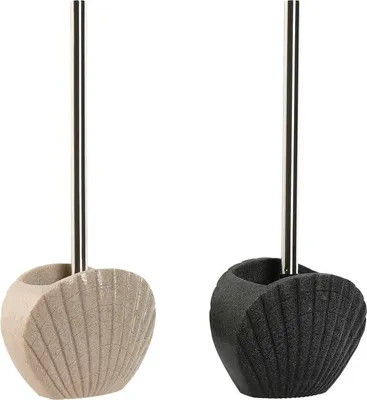 Produktbild von Toilettenbürste Home ESPRIT Grau Creme Harz Edelstahl 13,5 X 10 X 37 cm (2 Stück)