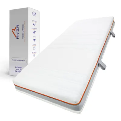 Produktbild von RYZR Recharge Core 140x200 cm Kaltschaummatratze 7-Zonen, H2 – Hydrux Qualitätsschaum, ergonomisch & atmungsaktiv, Bezug abnehmbar 60°C waschbar