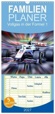 Produktbild von Familienplaner 2027 - Vollgas in der Formel 1 mit 5 Spalten (Wandkalender, 21 x 45 cm) CALVENDO