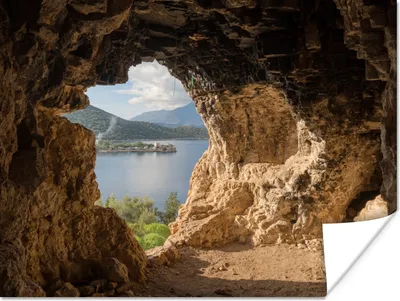Produktbild von MuchoWow® Poster Wasser - Höhle - Natur - Landschaft 80x60 cm - Kunst für zu Hause