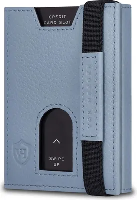 Produktbild von Slim Wallet mit XL Münzfach & RFID-Schutz - Leder Geldbeutel - Mini Geldbörse für Herren und Damen - Kartenetui Echtleder Karten Portemonnaie klein