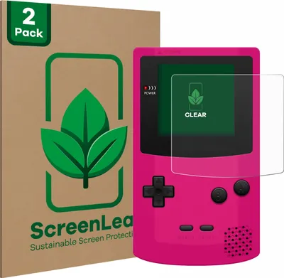 Produktbild von 2x ScreenLeaf Schutzfolie für Nintendo Gameboy Color nachhaltiger Displayschutz Display Schutz Folie Klar Transparent