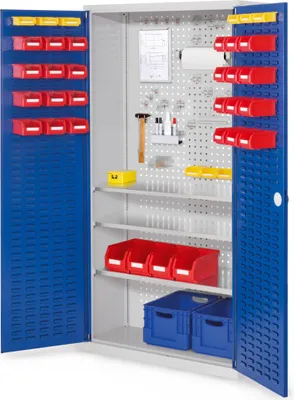 Produktbild von Kappes ®RasterPlan Werkzeugschrank 1950x1000m Modell 6 Tiefe 410mm Schlitzplattentüren enzianblau