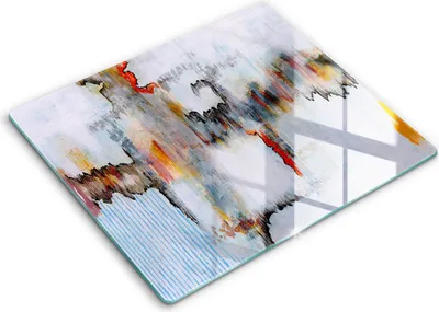 Produktbild von Abdeckung Glas - Küchenabdeckung - 60x52 cm - Abdeckplatte -Abstraktionsfarben