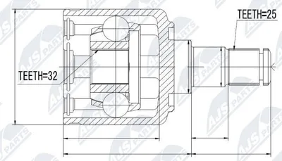 Produktbild von NTY Gelenksatz Antriebswelle Getriebeseitig für LAND ROVER Freelander SUV (L314) NPW-LR-002