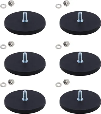 Productafbeelding van Famanu neodymium-magneten met rubberen coating - 22 mm/43 mm/66 mm - ronde magneten met een maximale houdkracht tot 25 kg