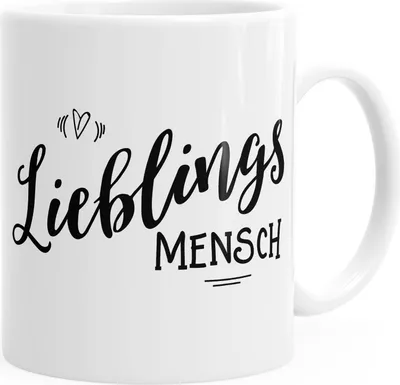 Produktbild von Kaffee-Tasse Lieblingsmensch Geschenk-Tasse Freundschaft Partner Freundin einfarbig MoonWorks® weiß unisize