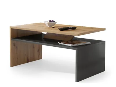Produktbild von All4All kleiner Couchtisch Pico , Kaffeetisch , Wohnzimmertisch , Sofatisch mit Ablage , kleiner Tisch , 90x50cm , 05 , Artisan+ Anthrazit
