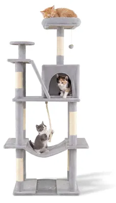 Productafbeelding van FANTASK Krabboom, 158 cm, kattenklimboom met sisal krabpalen en kattenhol
