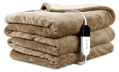 Heizdecke 150x200 cm, Flanell, beige, 6 Stufen, Timer