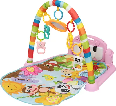 Produktbild von Baby Spielbogen,Spielmatte & Gym mit Musik Krabbeldecke,Baby Spieldecke für Babys Rosa