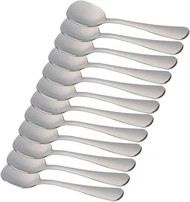 Produktbild von Set von 12 Edelstahl-EisLöffeln - 14,5 x 3 cm