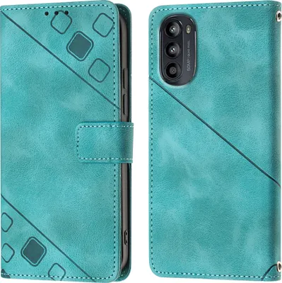 Obrázek produktu pro Pouzdro pro Motorola Moto G52 vyražené Flip kožené peněženkové pouzdro s funkcí stojánku zelené