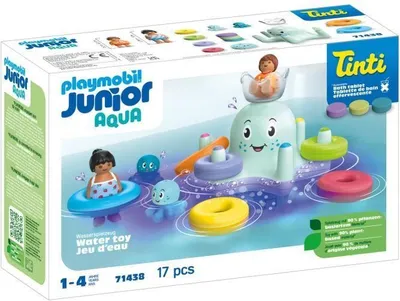 Image de PLAYMOBIL Junior 71438 Manège Pieuvre Géante, Jouet pour le Bain, Junior AQUA Tinti, 17 Pièces, Dès 12 Mois