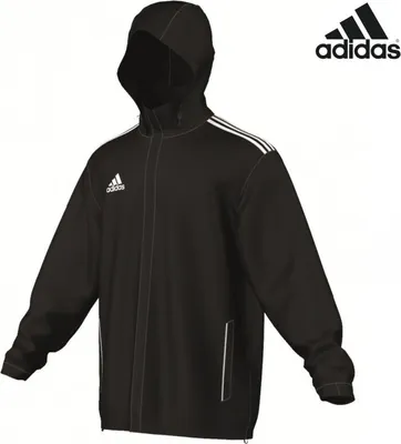 Produktbild von adidas Core 11 Regenjacke Jacke schwarz /weiß, Größe:3 = 164