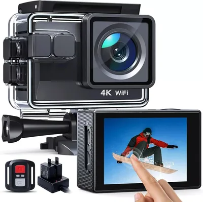 Produktbild von Victure AC820 Action Kamera 4K 50fps WiFi wasserdicht 40m mit EIS Bildstabilisierung 170° Weitwinkel 2 Zoll Touchscreen 2 Akkus und Montagezubehör für